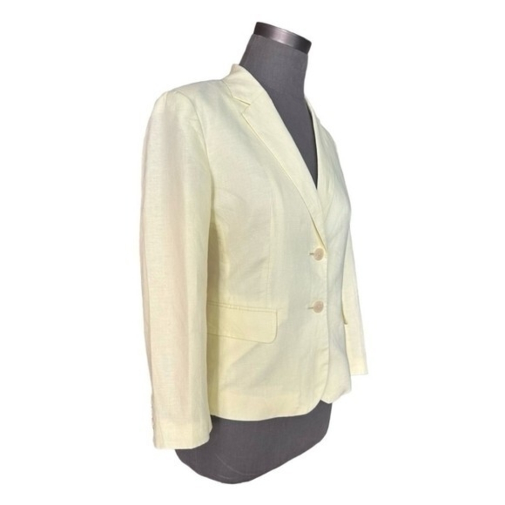 Banana Republic Yellow Linen Cotton Women's Dress Jacket Blazer 6 Excellent - Picture 4 of 9